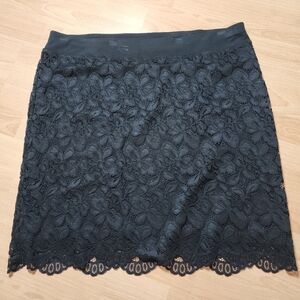 J. Jill Jersey Stretch Lace Black Pull On Skirt Women's Plus Size 2X